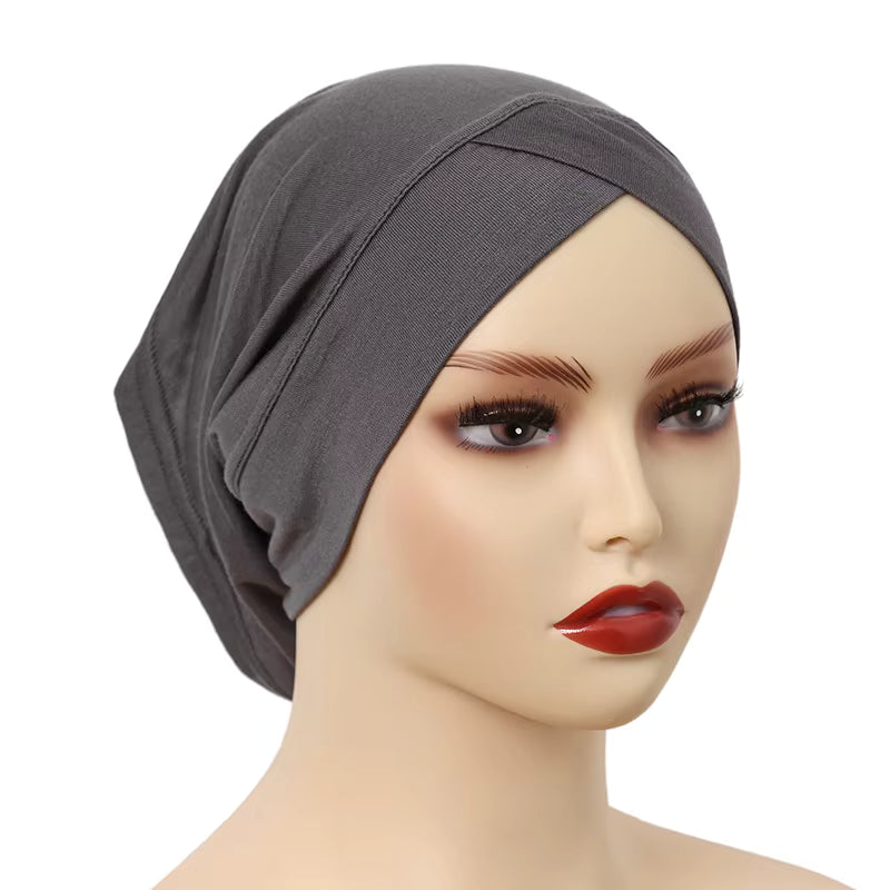 crossed underscarf in cool grey