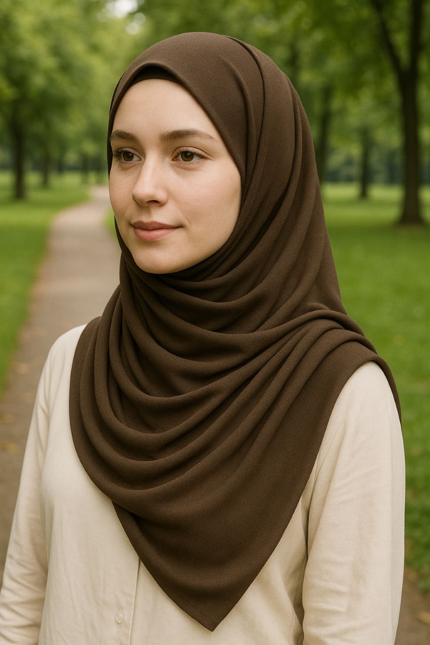 Maxi Jersey hijab – zachte & rekbare jersey hijab - #44 Dennenappel
