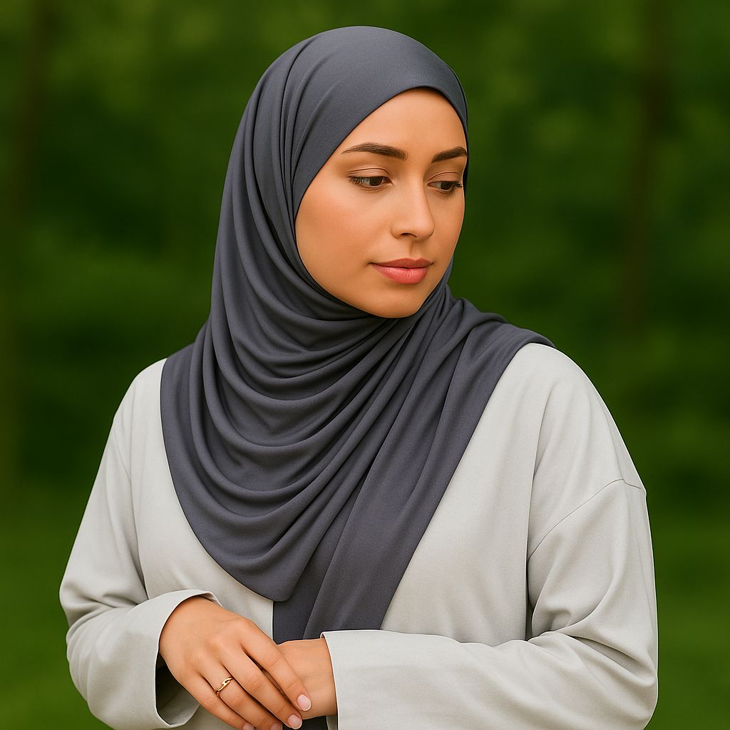 Hijab Grijs - Hoofdfoto hoofddoek | byOumich