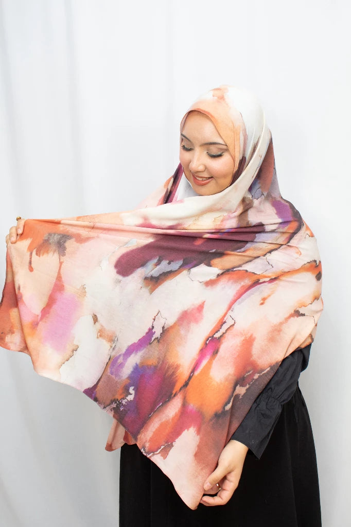 Aquarel print hijab - Print hoofddoek | byOumich