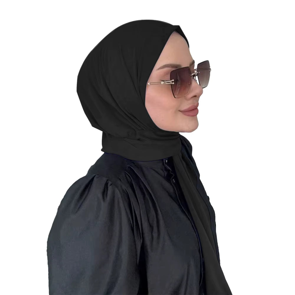 Instant hijab zijaanzicht zwart