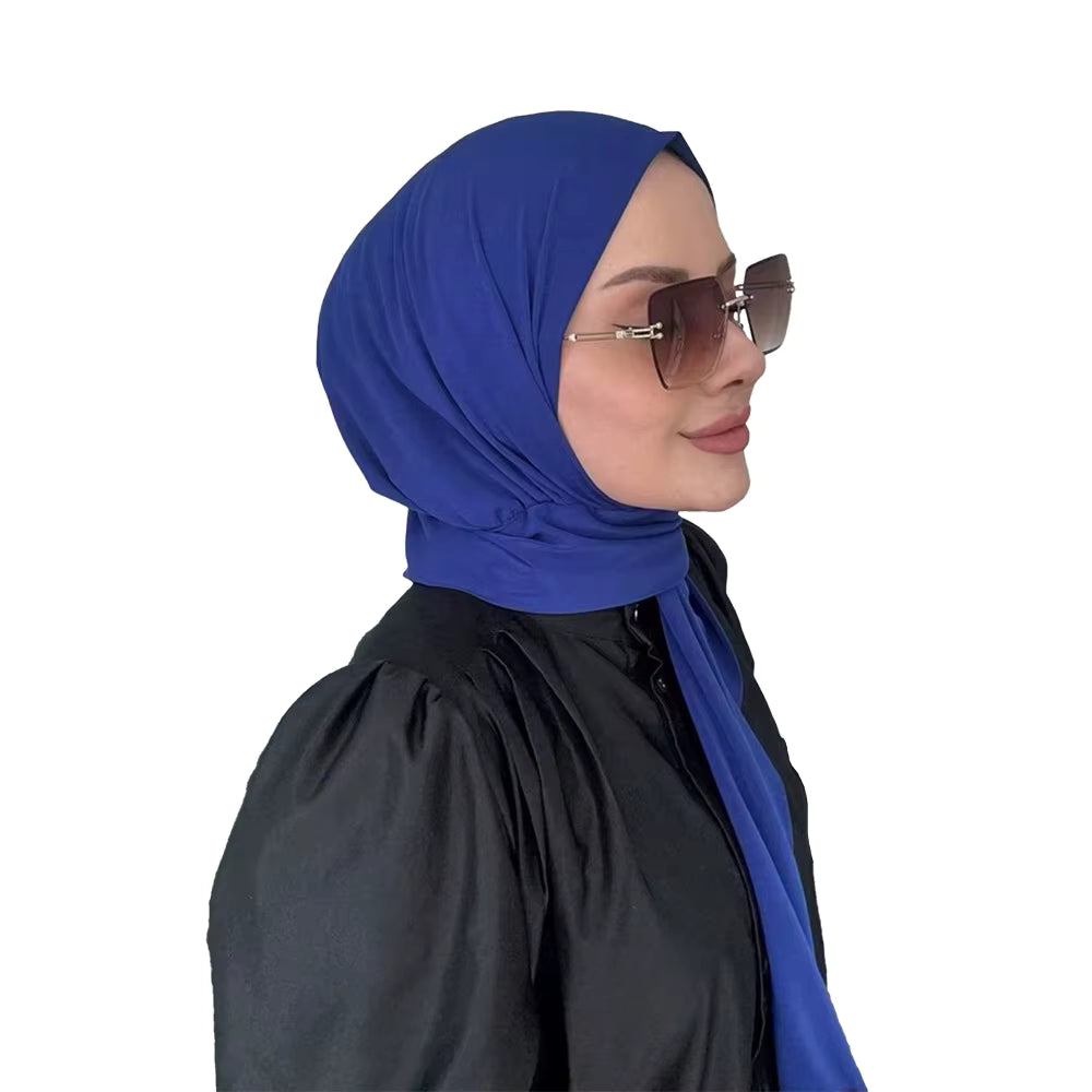 Instant hijab zijaanzicht koningsblauw
