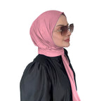 Instant hijab zijaanzicht oud roze