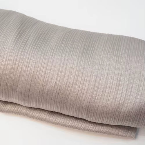 Satin Plissé Hijab in Light Taupe - byOumich