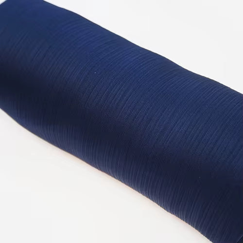 Satin Plissé Hijab in Midnight Blue - byOumich