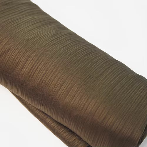 Satin Plissé Hijab in Olive Khaki - byOumich