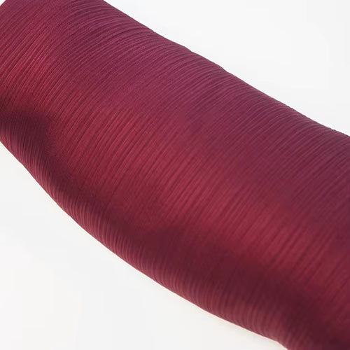 Satin Plissé Hijab in Wine Red - byOumich