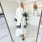 Arabische Dubai-stijl abaya-jurk – effen, met kwastdetail - BRO Webshop