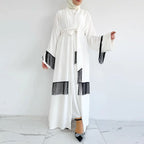 Arabische Dubai-stijl abaya-jurk – effen, met kwastdetail - BRO Webshop