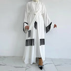 Arabische Dubai-stijl abaya-jurk – effen, met kwastdetail - BRO Webshop