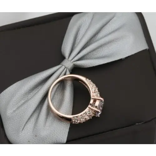 Buying hot jewelery exquisite jewelry luxury three rows of high-grade zircon rose gold engagement ring wholesale - BRO Webshop