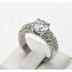 Buying hot jewelery exquisite jewelry luxury three rows of high-grade zircon rose gold engagement ring wholesale - BRO Webshop