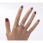 Buying hot jewelery exquisite jewelry luxury three rows of high-grade zircon rose gold engagement ring wholesale - BRO Webshop