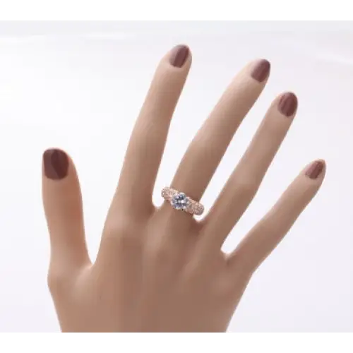 Buying hot jewelery exquisite jewelry luxury three rows of high-grade zircon rose gold engagement ring wholesale - BRO Webshop