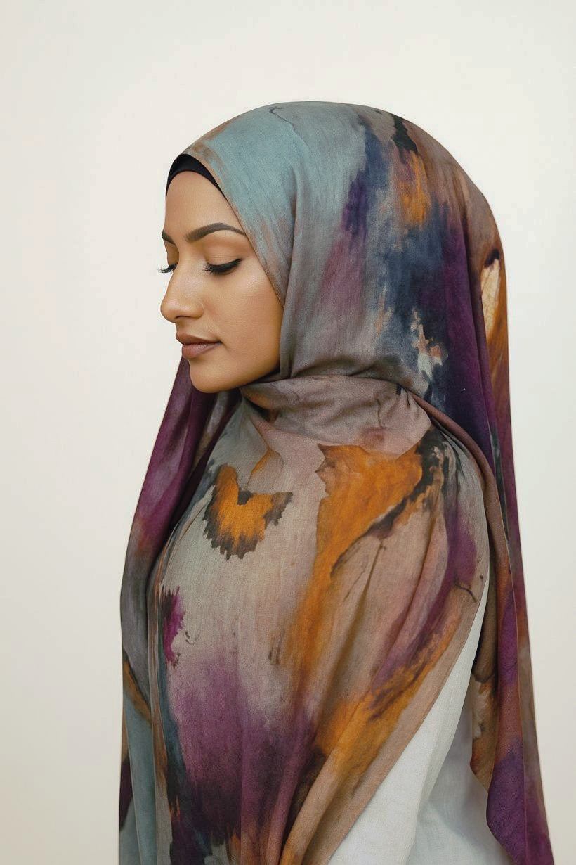 Aquarel print hijab - Print hoofddoek | byOumich