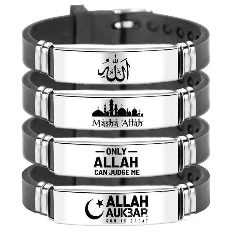Islam armband RVS silicone - Trendy bangle voor moslims - byOumich