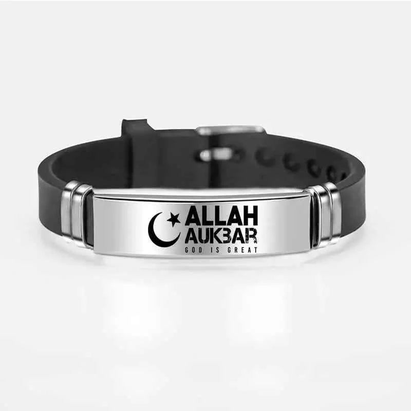 Islam armband RVS silicone - Trendy bangle voor moslims - byOumich