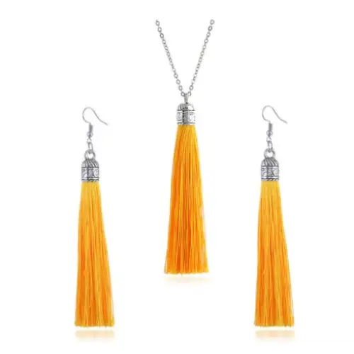 LZHLQ Fashion Tassel Necklace Sets Trendy Women Sweater Chain Necklaces Accessories Set - BRO Webshop