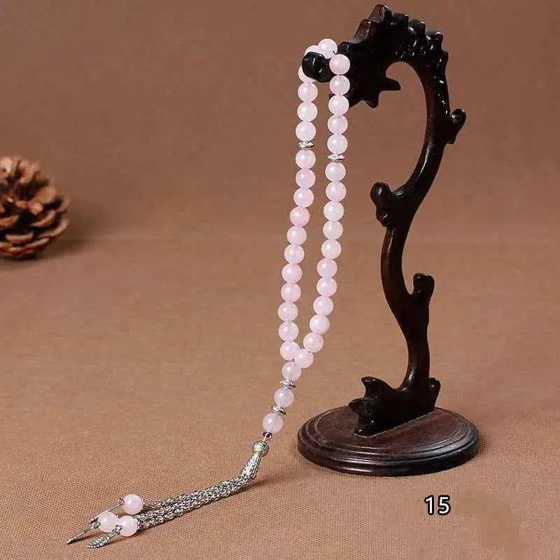 Moslim Tasbih Kralen 33 Agaat & Kristal – Natuursteen Dhikr Kralen