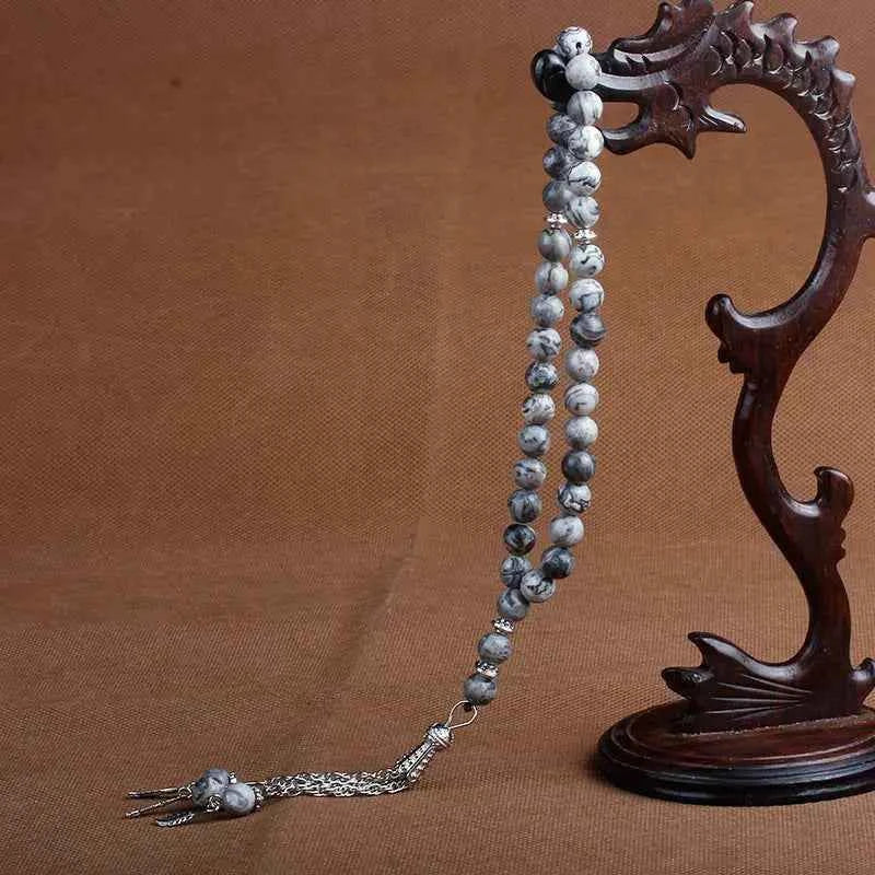 Moslim Tasbih Kralen 33 Agaat & Kristal – Natuursteen Dhikr Kralen