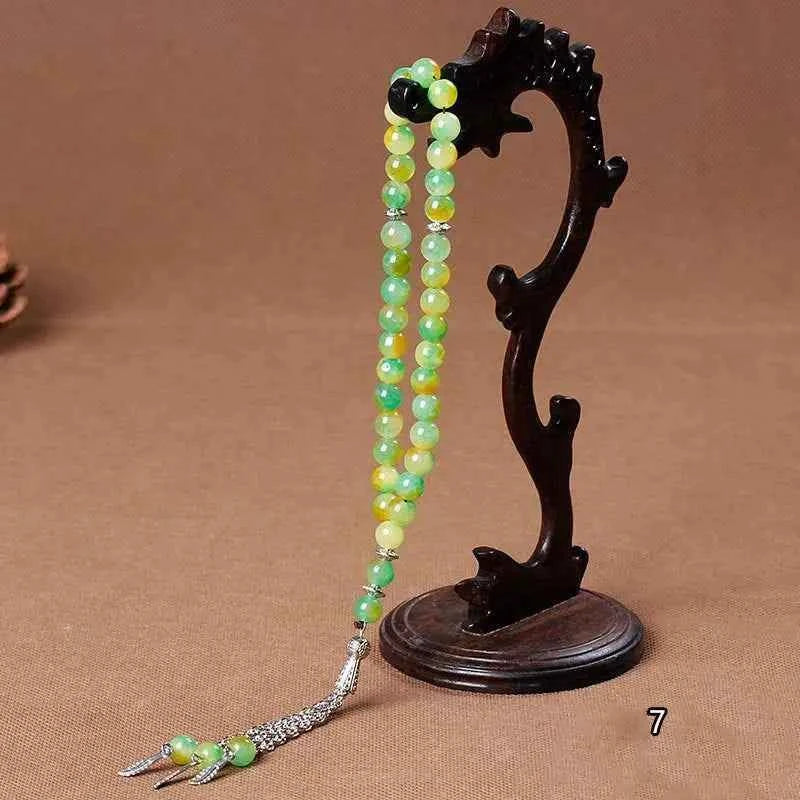 Moslim Tasbih Kralen 33 Agaat & Kristal – Natuursteen Dhikr Kralen