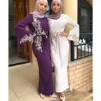 Elegante geborduurde jurk – lange mouwen & ronde hals - BRO Webshop