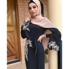 Elegante geborduurde jurk – lange mouwen & ronde hals - BRO Webshop