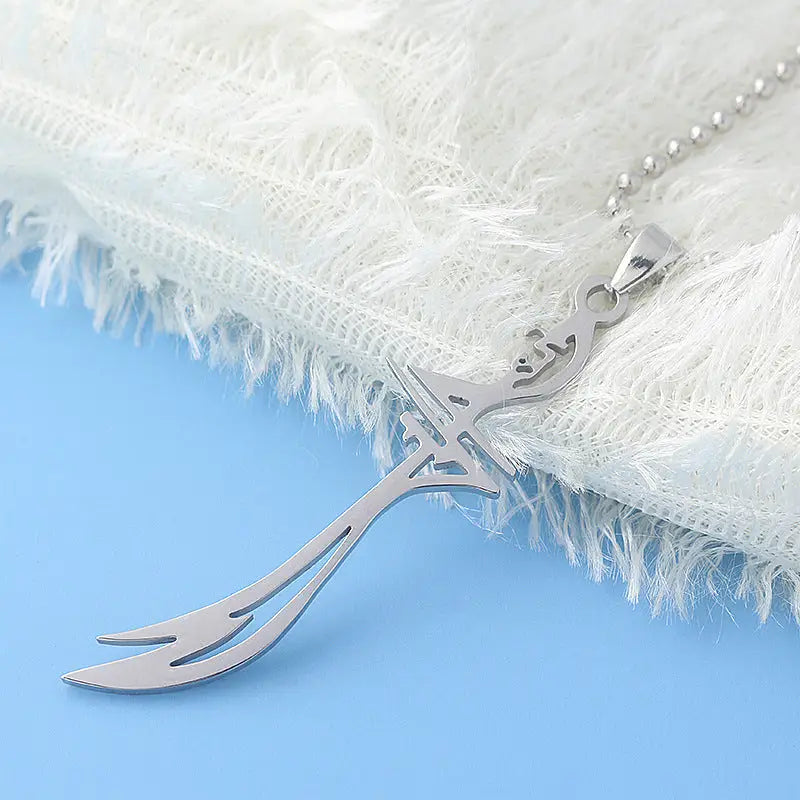 Muslim Imam Ali Sword Necklace Stainless Steel Pendant Necklace Religious Jewelry Gift - BRO Webshop