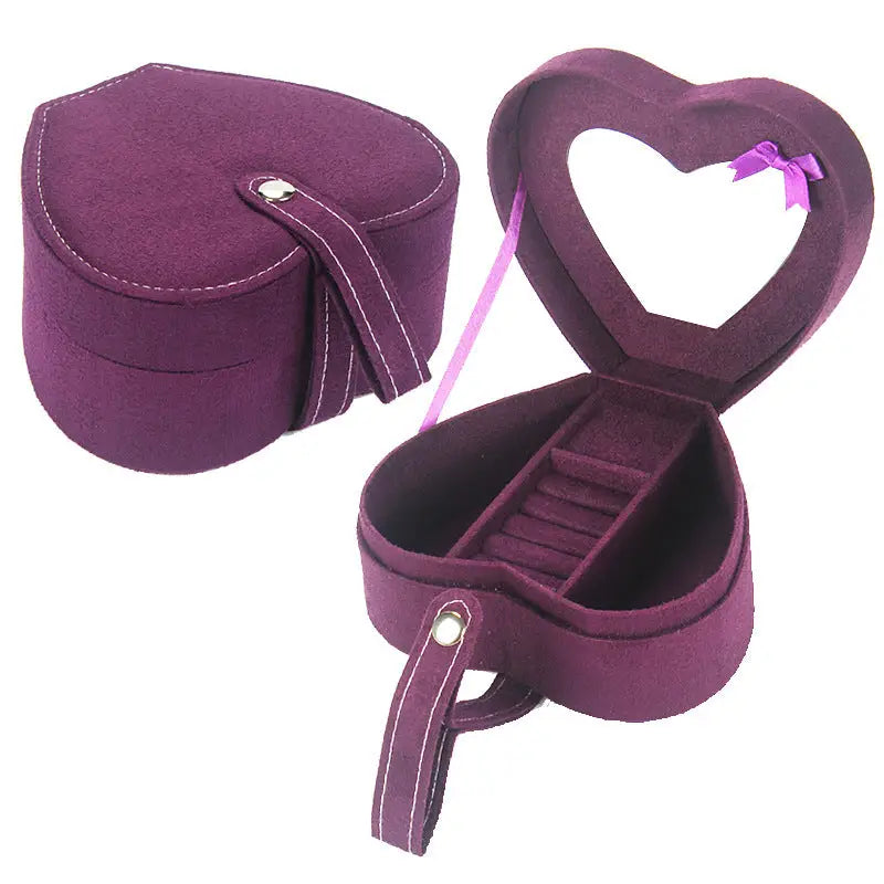 Portable Heart-Shaped Jewelry Storage Birthday Gift Jewelry Box - BRO Webshop