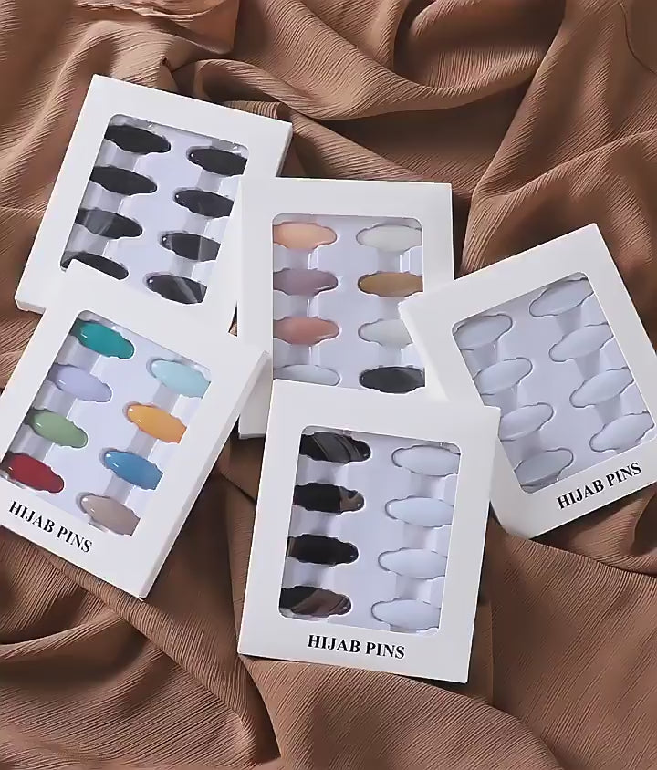 Premium Hijab Spelden Set - 8 Stuks Ovaal Neutrale Mix