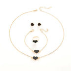 Simple Love Jewelry Women's Fashion Necklace Suit Heart Jewelry Set Gift For Her Fashion Party Jewelry - BRO Webshop