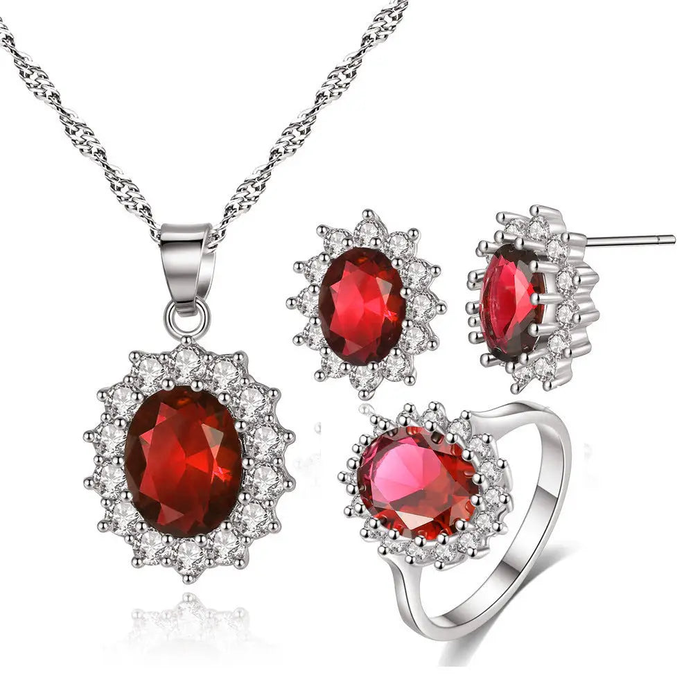Sunflower Jewelry Set Necklace Ring Stud Earrings Bridal Jewelry - BRO Webshop