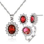 Sunflower Jewelry Set Necklace Ring Stud Earrings Bridal Jewelry - BRO Webshop
