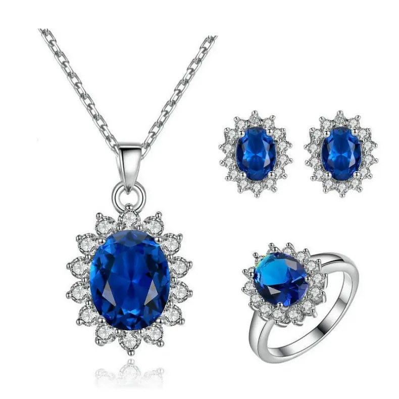 Sunflower Jewelry Set Necklace Ring Stud Earrings Bridal Jewelry - BRO Webshop