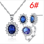 Sunflower Jewelry Set Necklace Ring Stud Earrings Bridal Jewelry - BRO Webshop