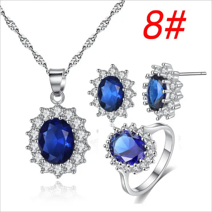 Sunflower Jewelry Set Necklace Ring Stud Earrings Bridal Jewelry - BRO Webshop
