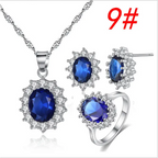 Sunflower Jewelry Set Necklace Ring Stud Earrings Bridal Jewelry - BRO Webshop