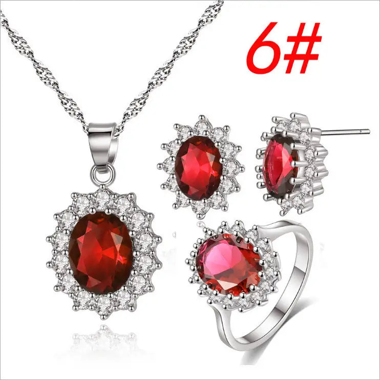 Sunflower Jewelry Set Necklace Ring Stud Earrings Bridal Jewelry - BRO Webshop