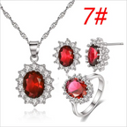 Sunflower Jewelry Set Necklace Ring Stud Earrings Bridal Jewelry - BRO Webshop