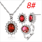 Sunflower Jewelry Set Necklace Ring Stud Earrings Bridal Jewelry - BRO Webshop