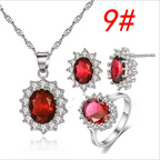 Sunflower Jewelry Set Necklace Ring Stud Earrings Bridal Jewelry - BRO Webshop