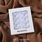 Premium Hijab Spelden Set - 8 Stuks Ovaal Neutrale Mix