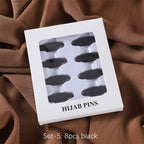 Premium Hijab Spelden Set - 8 Stuks Ovaal Neutrale Mix