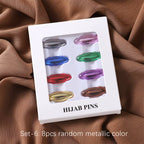 Premium Hijab Spelden Set - 8 Stuks Ovaal Neutrale Mix