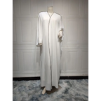 Witte patchwork abaya voor dames (grote maten) - BRO Webshop