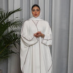 Witte patchwork abaya voor dames (grote maten) - BRO Webshop