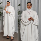 Witte patchwork abaya voor dames (grote maten) - BRO Webshop