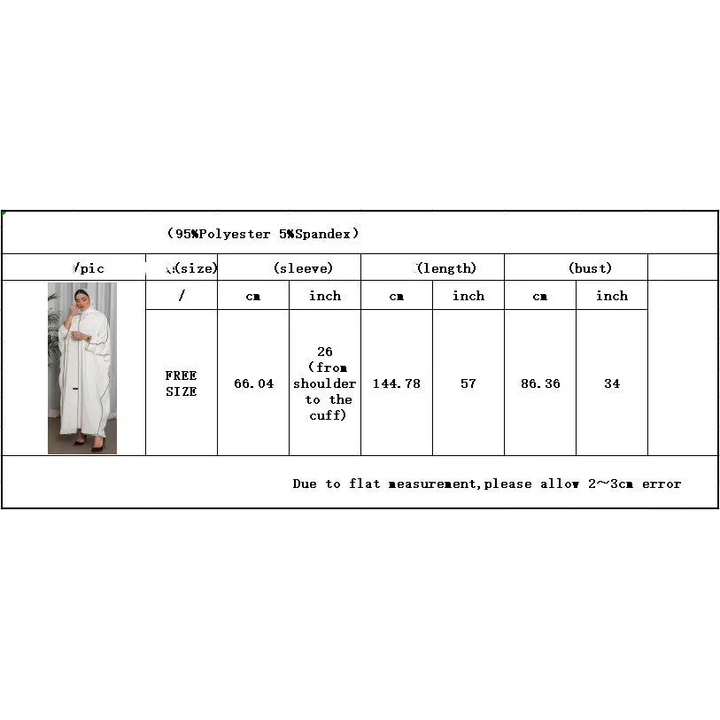 Witte patchwork abaya voor dames (grote maten) - BRO Webshop