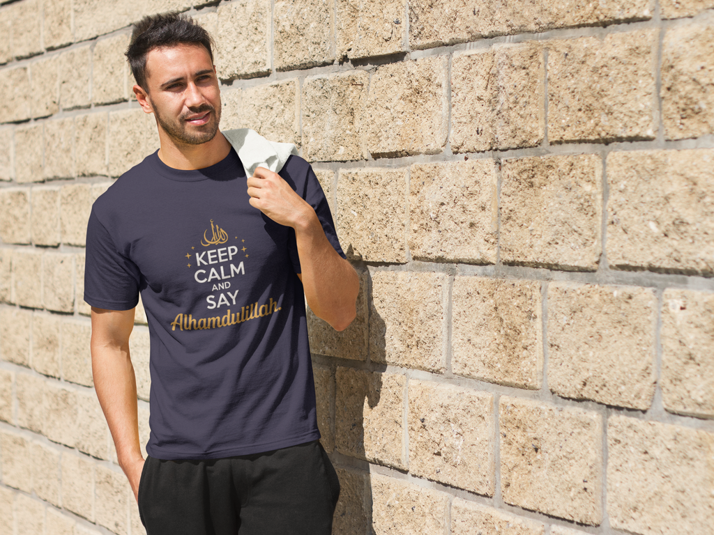 Premium 'Keep Calm' T-shirt voor moslimmannen - BRO Webshop